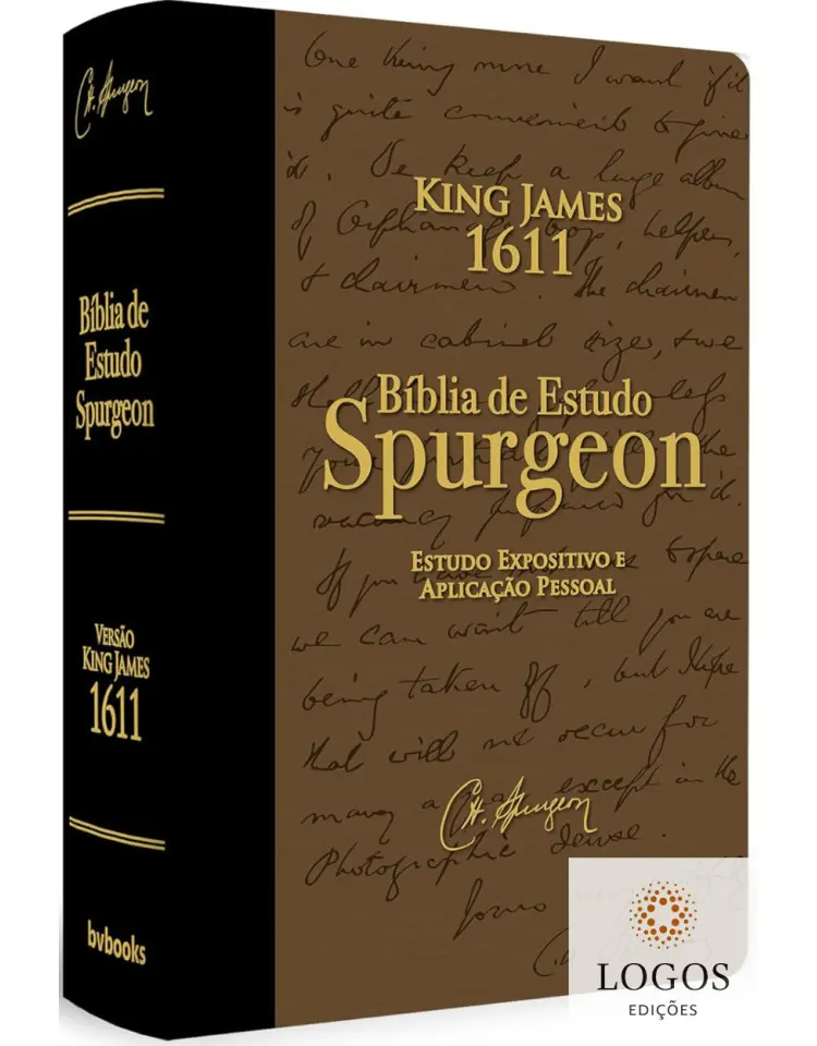 Bíblia de Estudo Spurgeon | King James 1611 (Letra Grande, Luxo, Castanha e Preta)