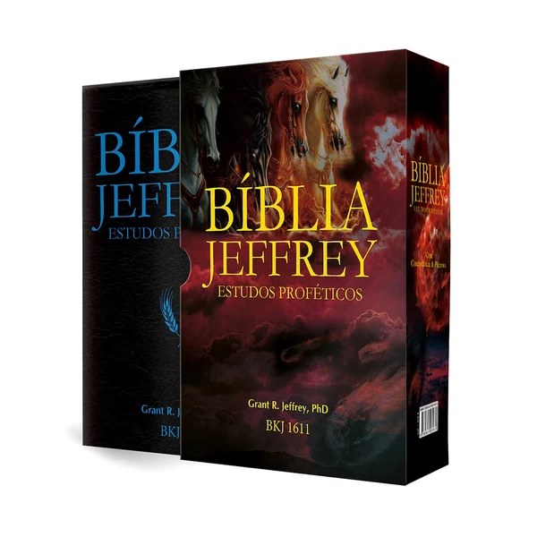 Bíblia Jeffrey de Estudos Proféticos King James | BKJ 1611 (Letra Normal, Capa Luxo Preto e Dourado)
