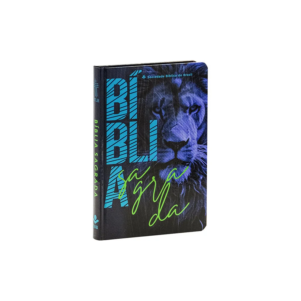 BIBLIA CAPA DURA AZUL LEÃO