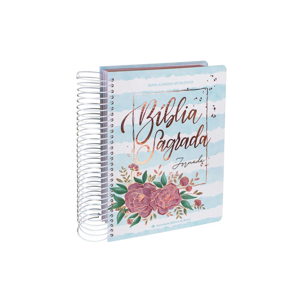 Bíblia Sagrada Jornada | NAA (Capa Aquarela Azul, Margem)