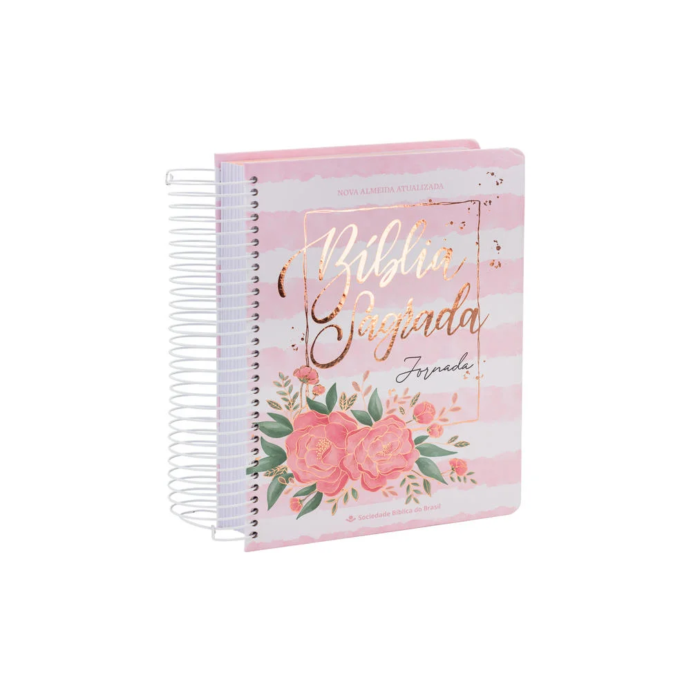 BIBLIA JORNADA MARGEM CD AQUARELA ROSA