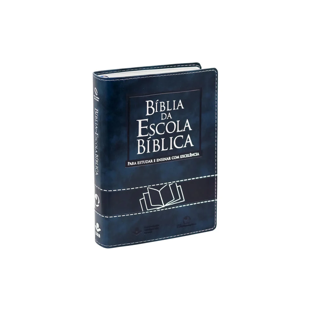 Bíblia da Escola Bíblica - Capa em couro sint. azul nobre