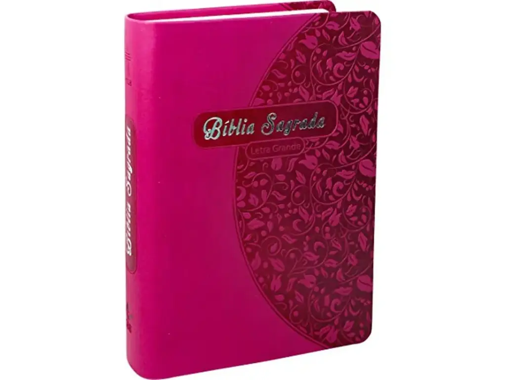 Bíblia Sagrada NTLH Letra Grande Capa Pink folhas