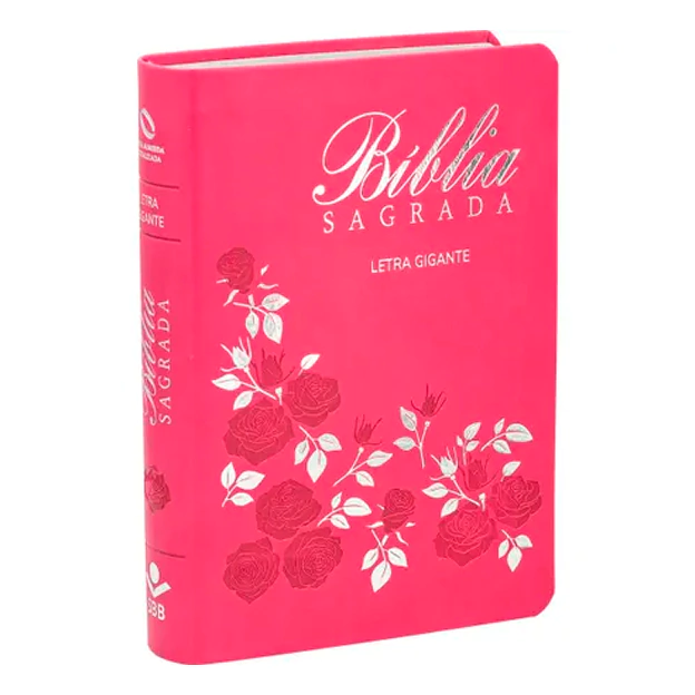 Bíblia Sagrada | NAA (Letra Grande, Capa Sintética Pink Flor)