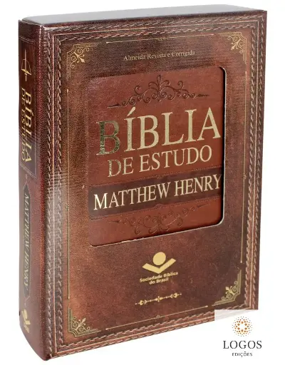 [PL100170] Bíblia de Estudo Matthew Henry | ARC (Letra Normal, Capa Castanha Luxo)