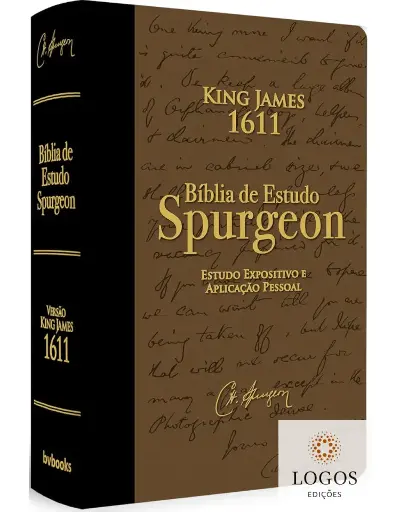 [PL400181] Bíblia de Estudo Spurgeon | King James 1611 (Letra Grande, Luxo, Castanha e Preta)