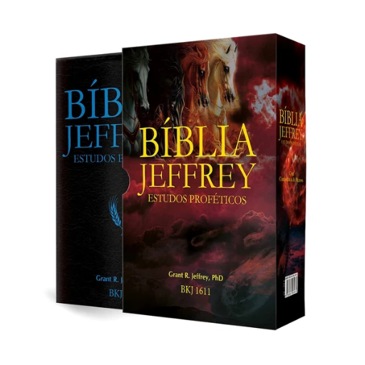 [PL400146] Bíblia Jeffrey de Estudos Proféticos King James | BKJ 1611 (Letra Normal, Capa Luxo Preto e Dourado)