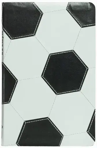 [PL1200671] Bíblia Sagrada Slim Futebol | NVI | Capa Luxo Couro Soft Preto e Branco