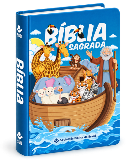 [NA011-AZ-ARCA] Bíblia Sagrada para Crianças (Edição Bolso, Arca de Noé Azul)