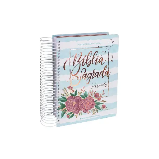 [NA083JR-AQUA-AZ] Bíblia Sagrada Jornada | NAA (Capa Aquarela Azul, Margem)