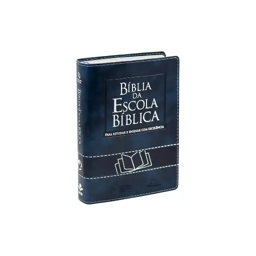 [NA085BEB-AZN] Bíblia da Escola Bíblica - Capa em couro sint. azul nobre