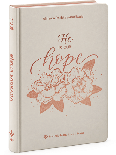 [RA063LG-BG] Bíblia Sagrada, He is Our Hope | ARA (Capa Flor Dourada)
