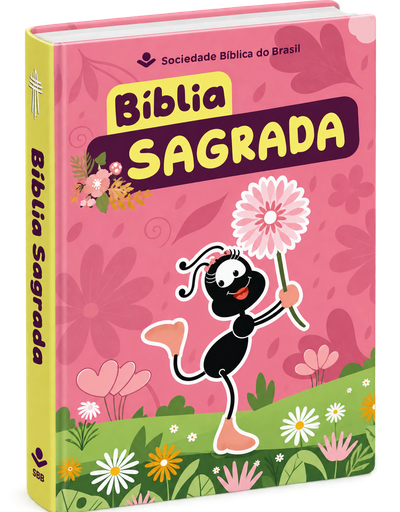 [NTLH40M-ROSA] Bíblia Sagrada Smilinguido | NTLH (Capa Brochura Flexível Rosa)
