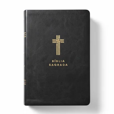 [PL300866] Biblia Sagrada | NVI (Letra Gigante, Cruz Dourada, Preta)
