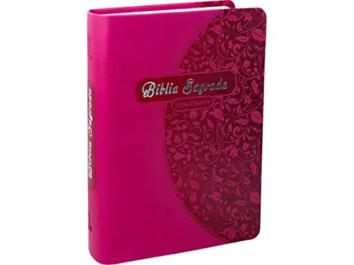 [NTLH045LG-PK-FOLHAS] Bíblia Sagrada | NTLH (Letra Grande, Capa Rosa Folhas)